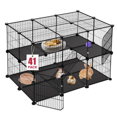 VISCOO 41-panels playpen assembly shows a sturdy enclosure for small pets.