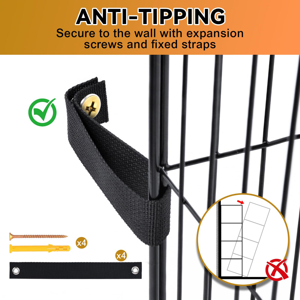 VISCOO cat cage durable rust-resistant steel with anti-tipping stability.