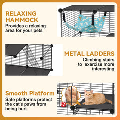 VISCOO Cat Cage anti-tipping design helps keep the enclosure stable during play.
