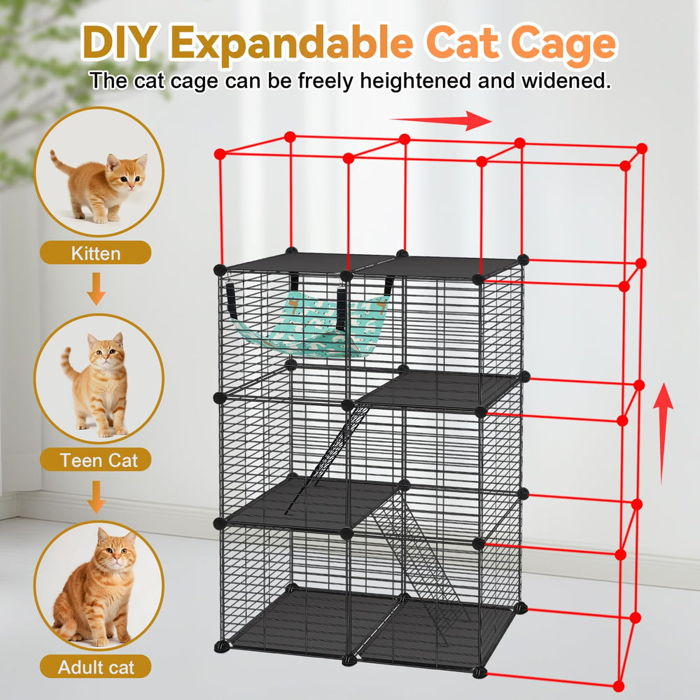 VISCOO Cat Cage DIY assembly guides help customize the layout.