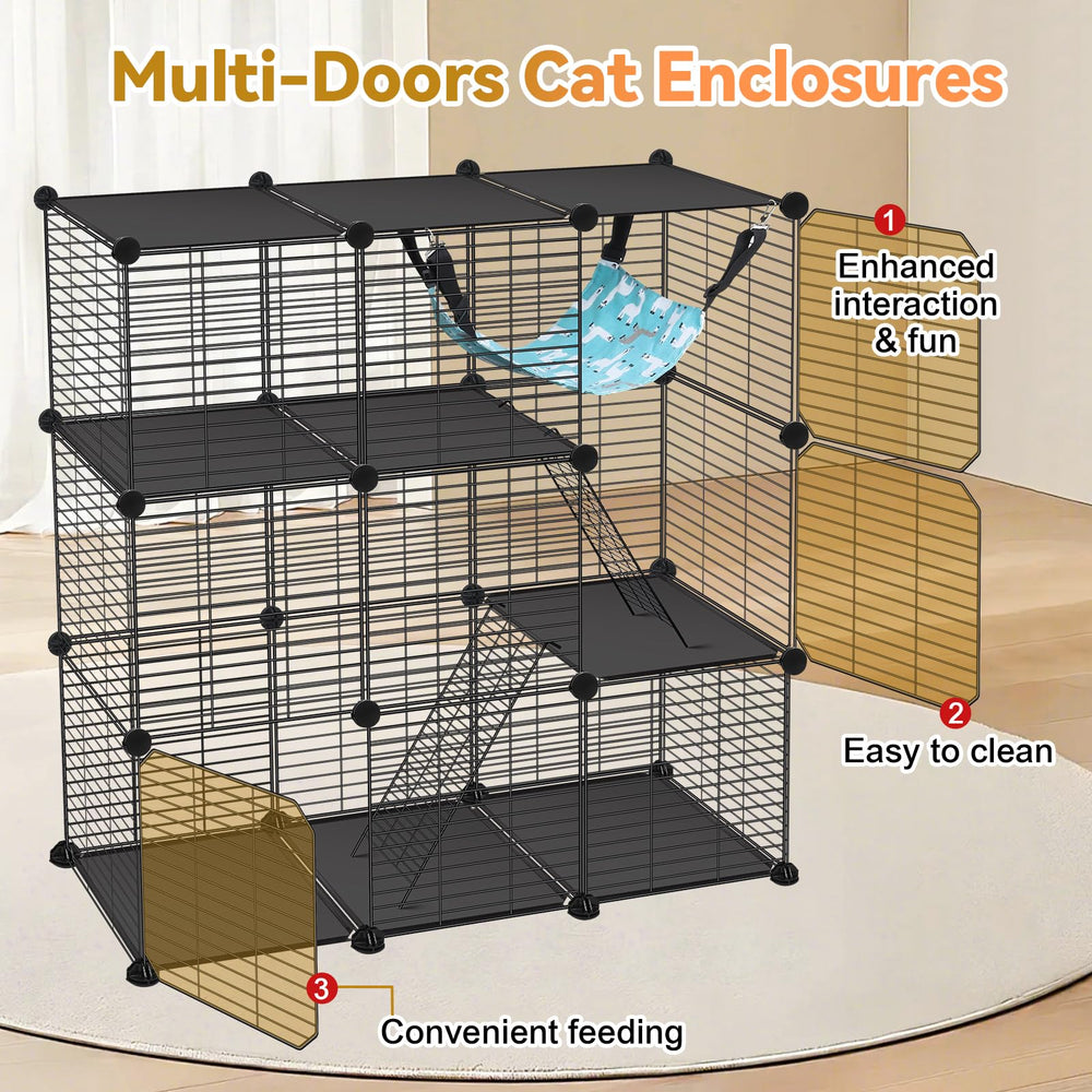VISCOO Cat Cage rust-resistant steel construction ensures long-lasting use.