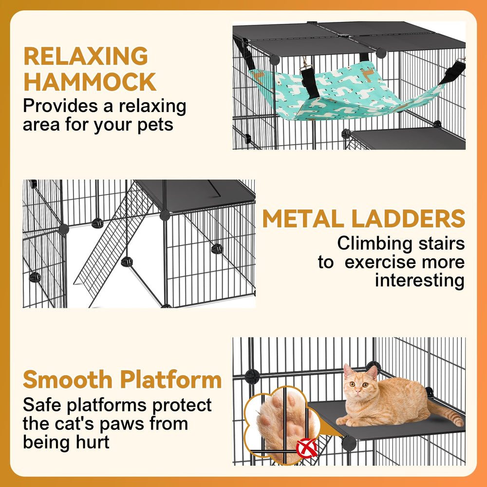 VISCOO cat cage easy-to-assemble kit with included hardware.