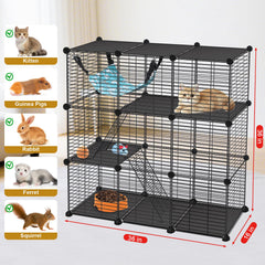 VISCOO Cat Cage hammock included provides a cozy resting spot for kittens.