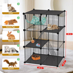 VISCOO Cat Cage with multi-door assembly for easy access.