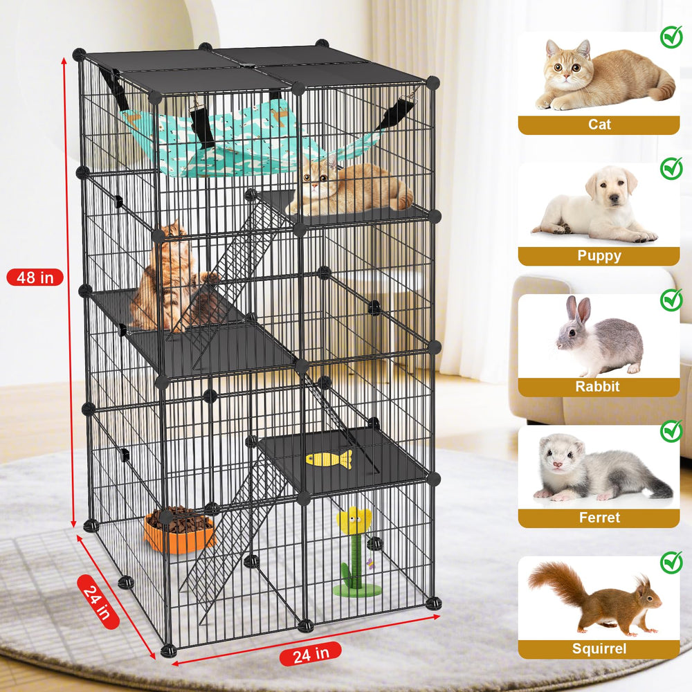 VISCOO cat cage multi-door design enables easy access for feeding and cleaning.