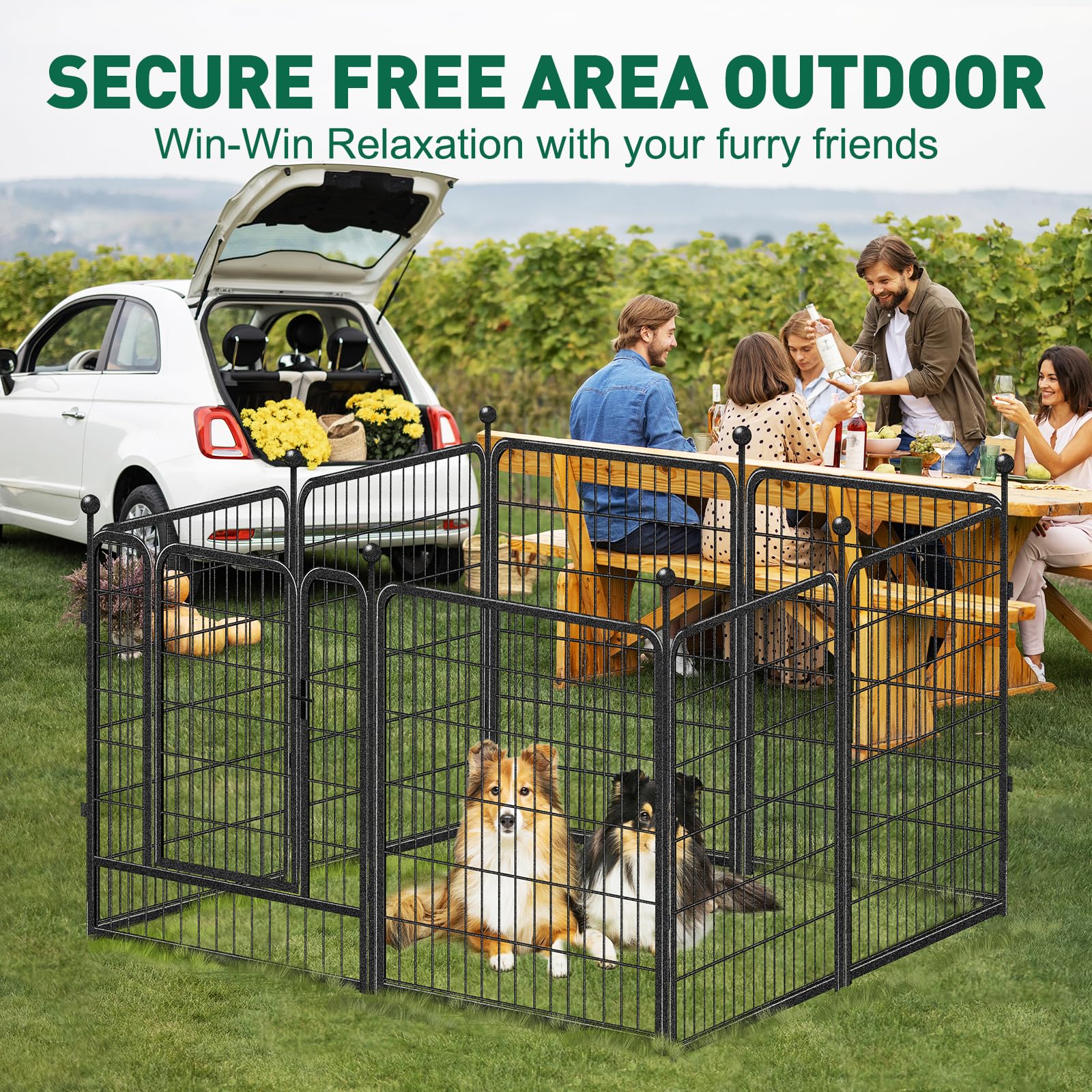 VISCOO dog playpen door panel access for easy pet entry and quick containment