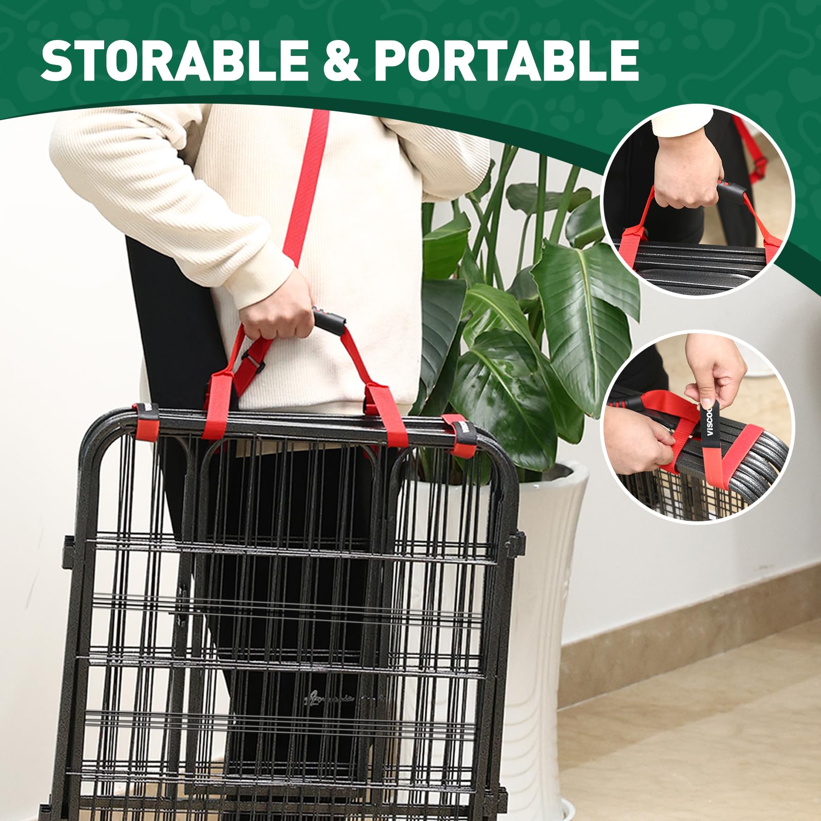 VISCOO dog playpen folded portable design for quick transport and storage