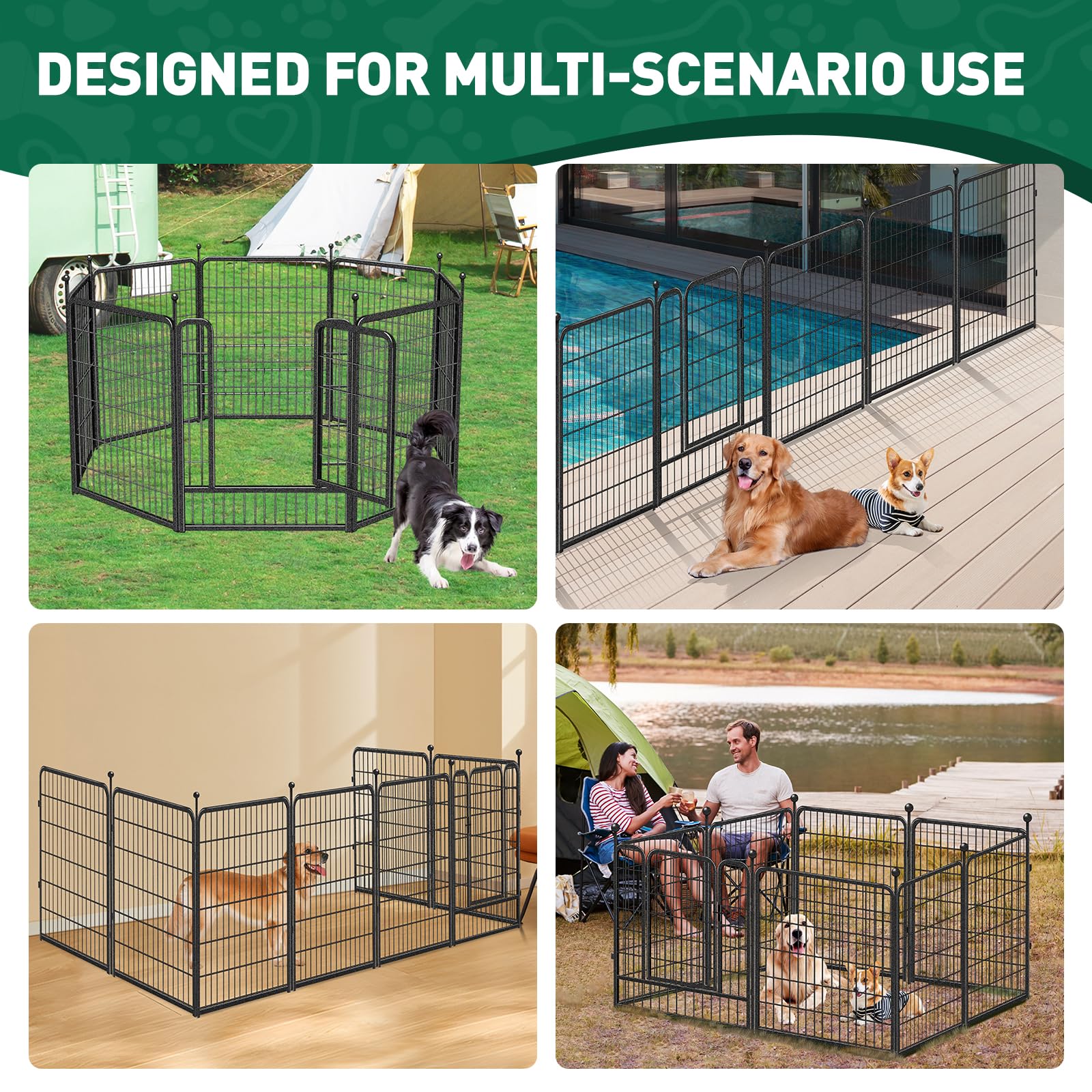 VISCOO dog playpen in-use yard setup provides a safe play area