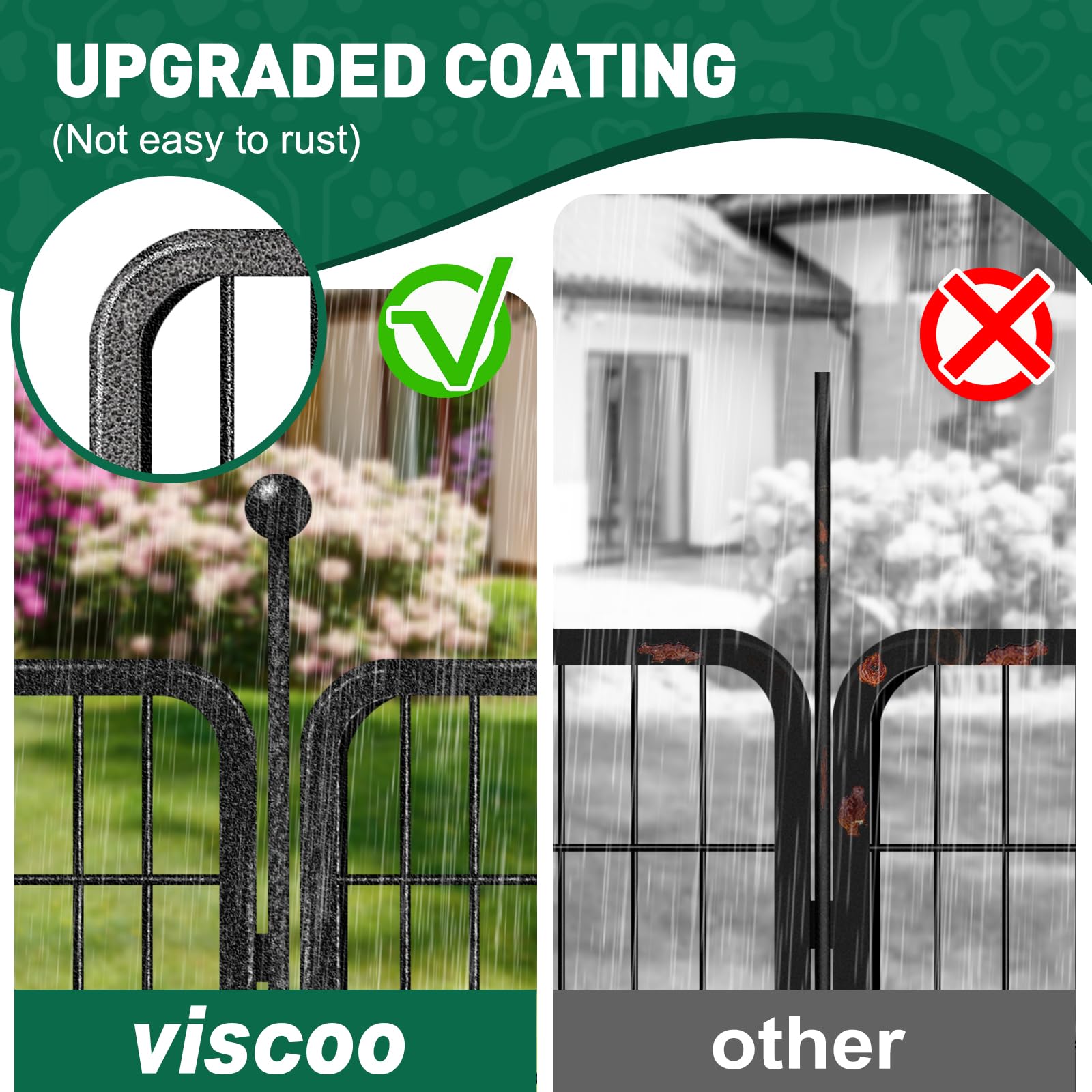 VISCOO dog playpen rust-resistant metal ensures durability in any outdoor setting