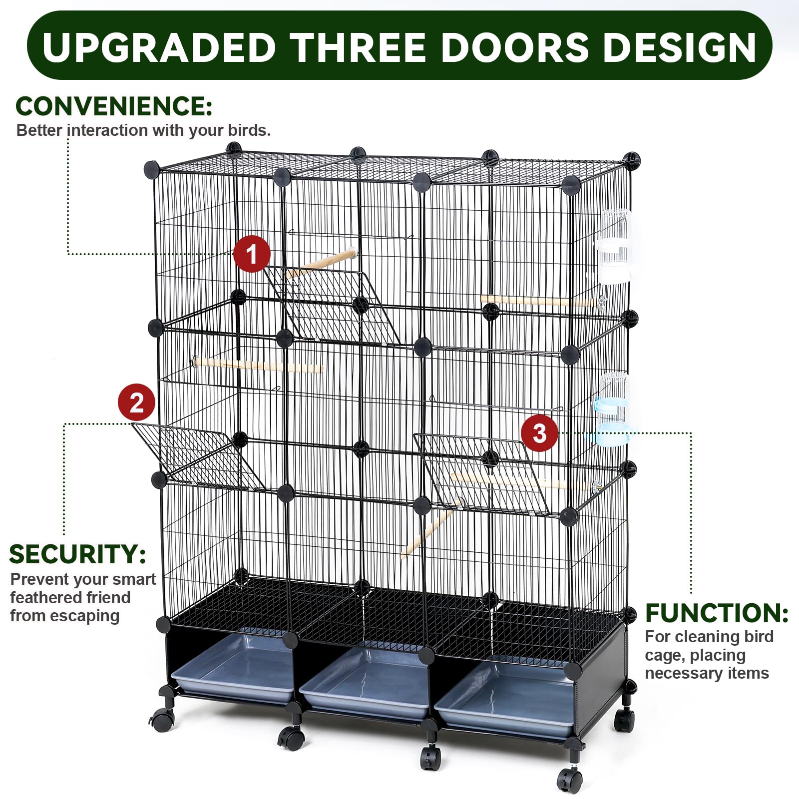 VISCOO Encrypted Bird Cage powder-coated metal with hammered finish