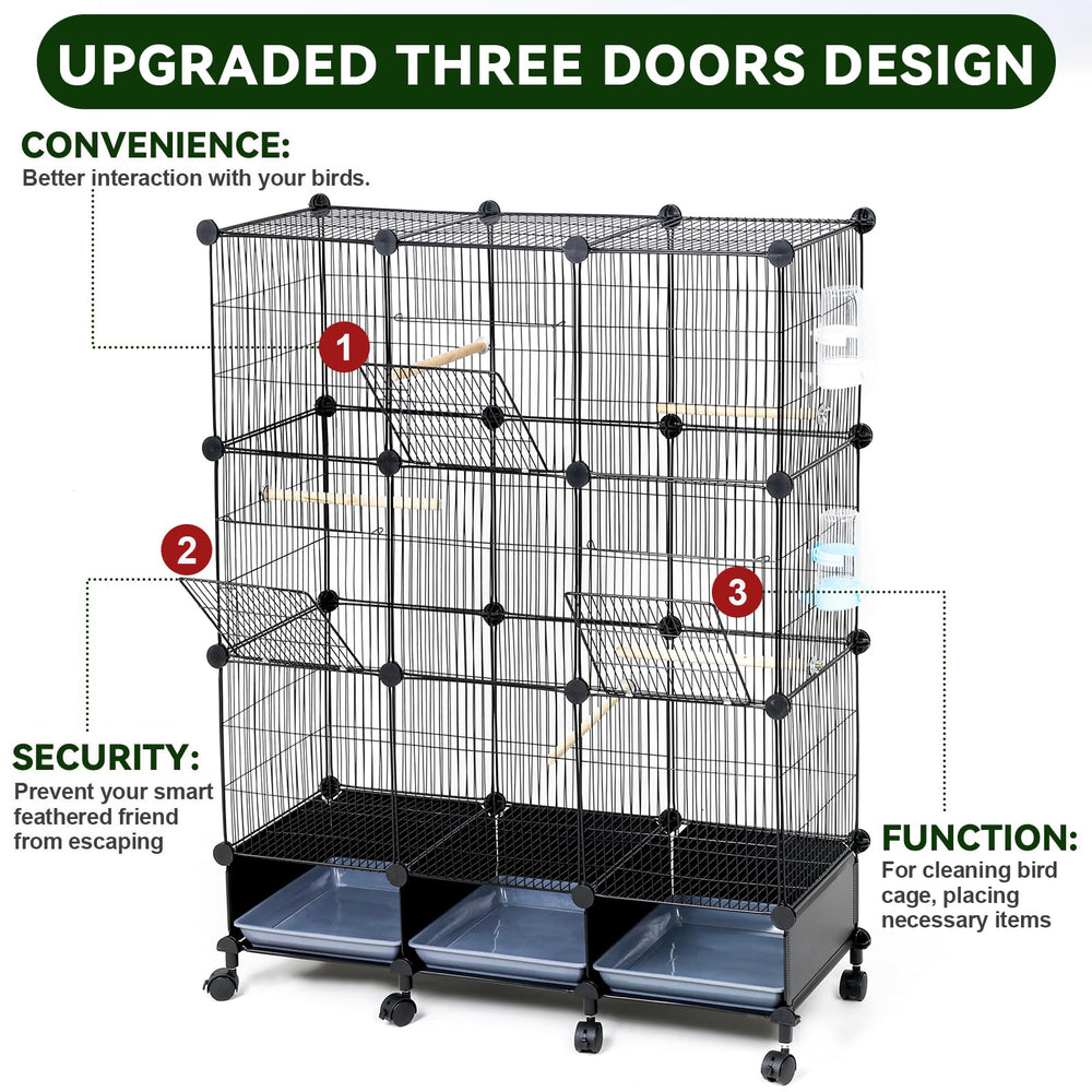 VISCOO Encrypted Bird Cage powder-coated metal with hammered finish