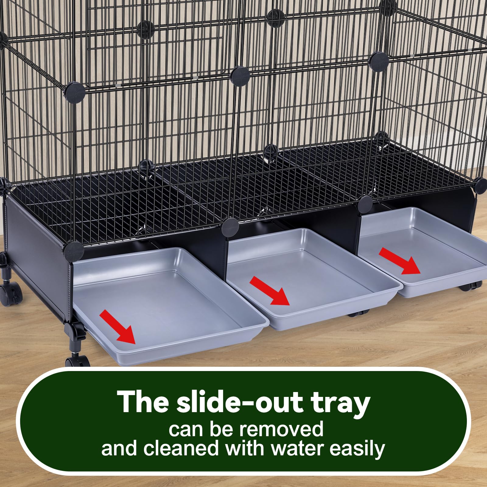 VISCOO Encrypted Bird Cage with slide-out tray for simple cleaning