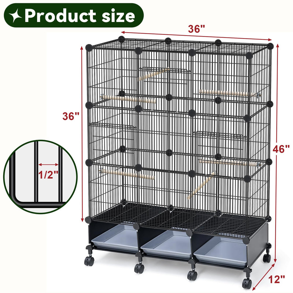VISCOO Encrypted Bird Cage with wheels ready for easy relocation