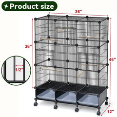 VISCOO Encrypted Bird Cage with wheels ready for easy relocation