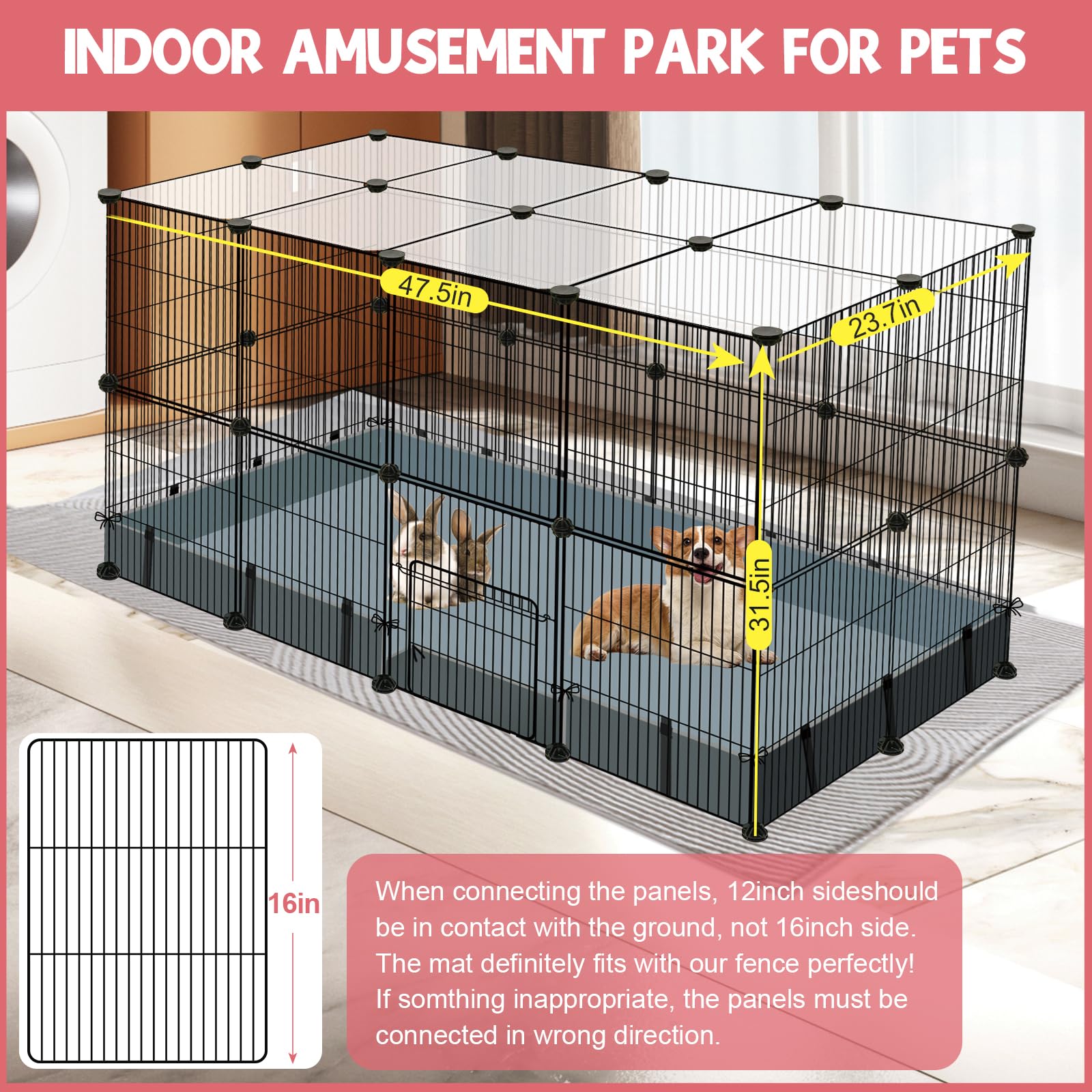 VISCOO indoor-outdoor portable metal fence for flexible pet spaces
