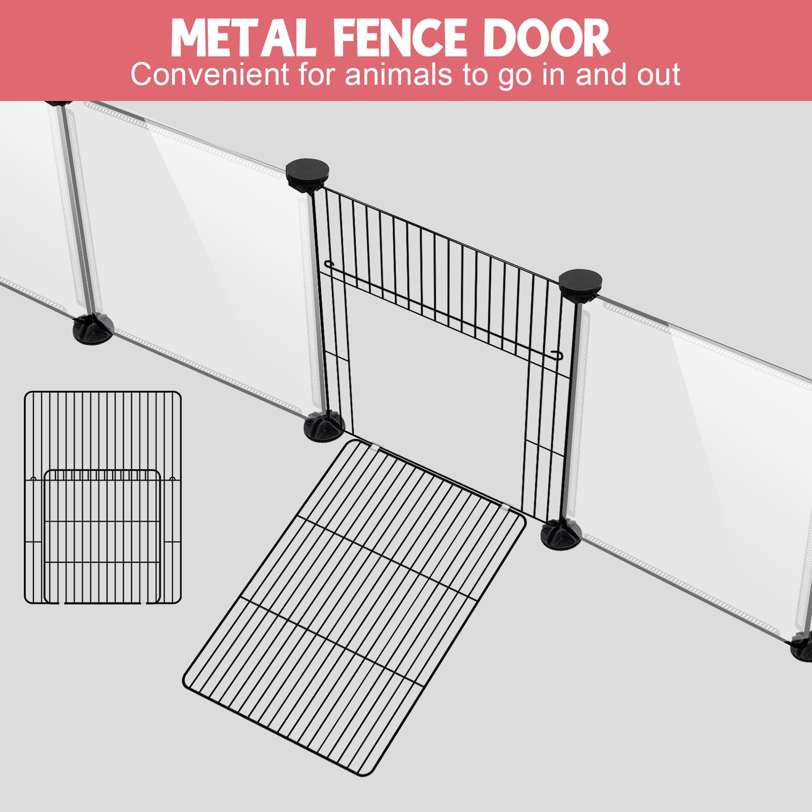 VISCOO metal fence door for easy pet access and secure enclosure