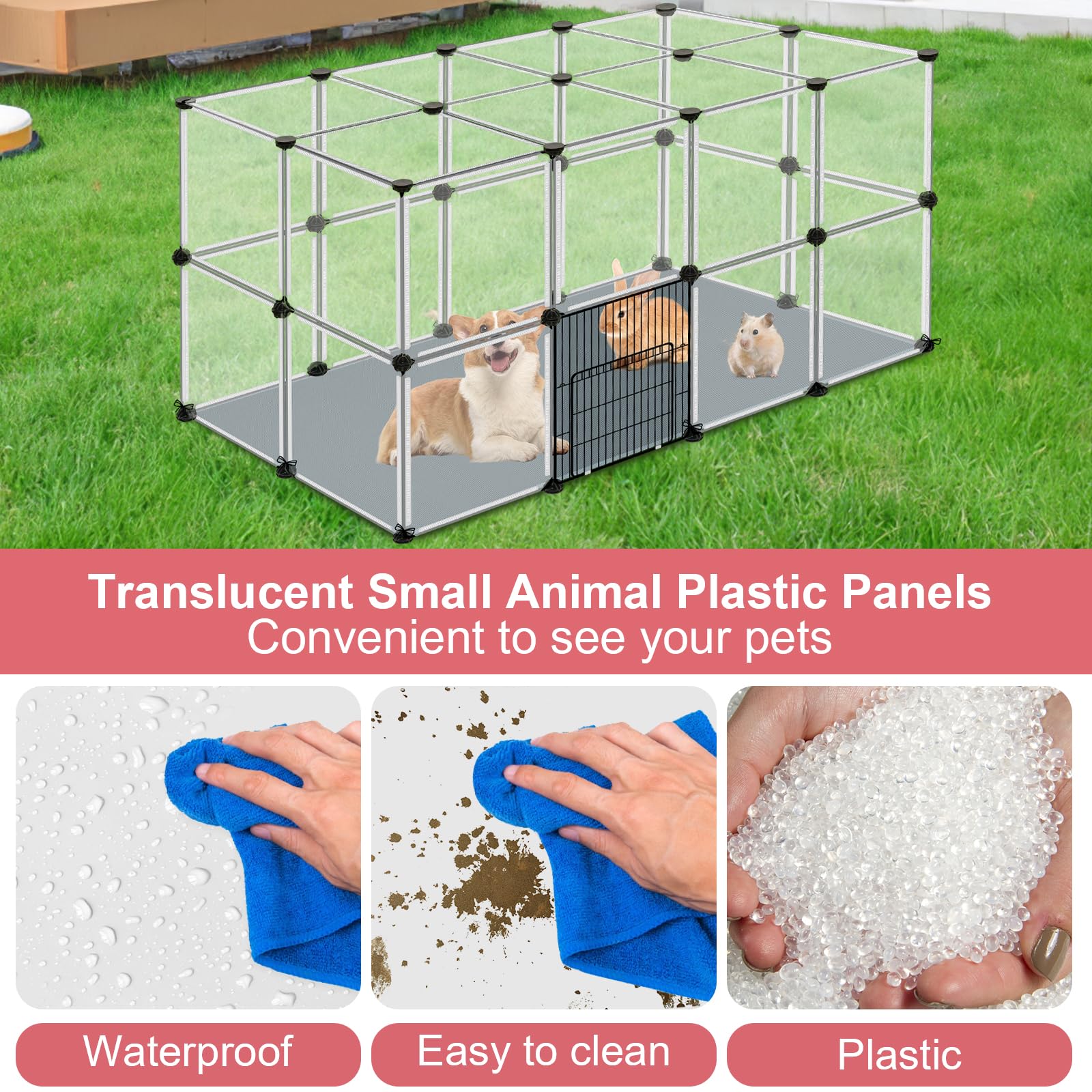 VISCOO small pets safe assembly highlighting modular, edge-free panels