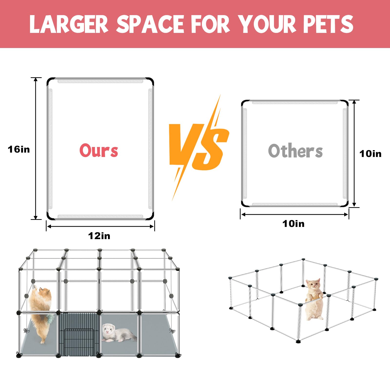 VISCOO versatile pet enclosure suitable for rabbits, guinea pigs, and more