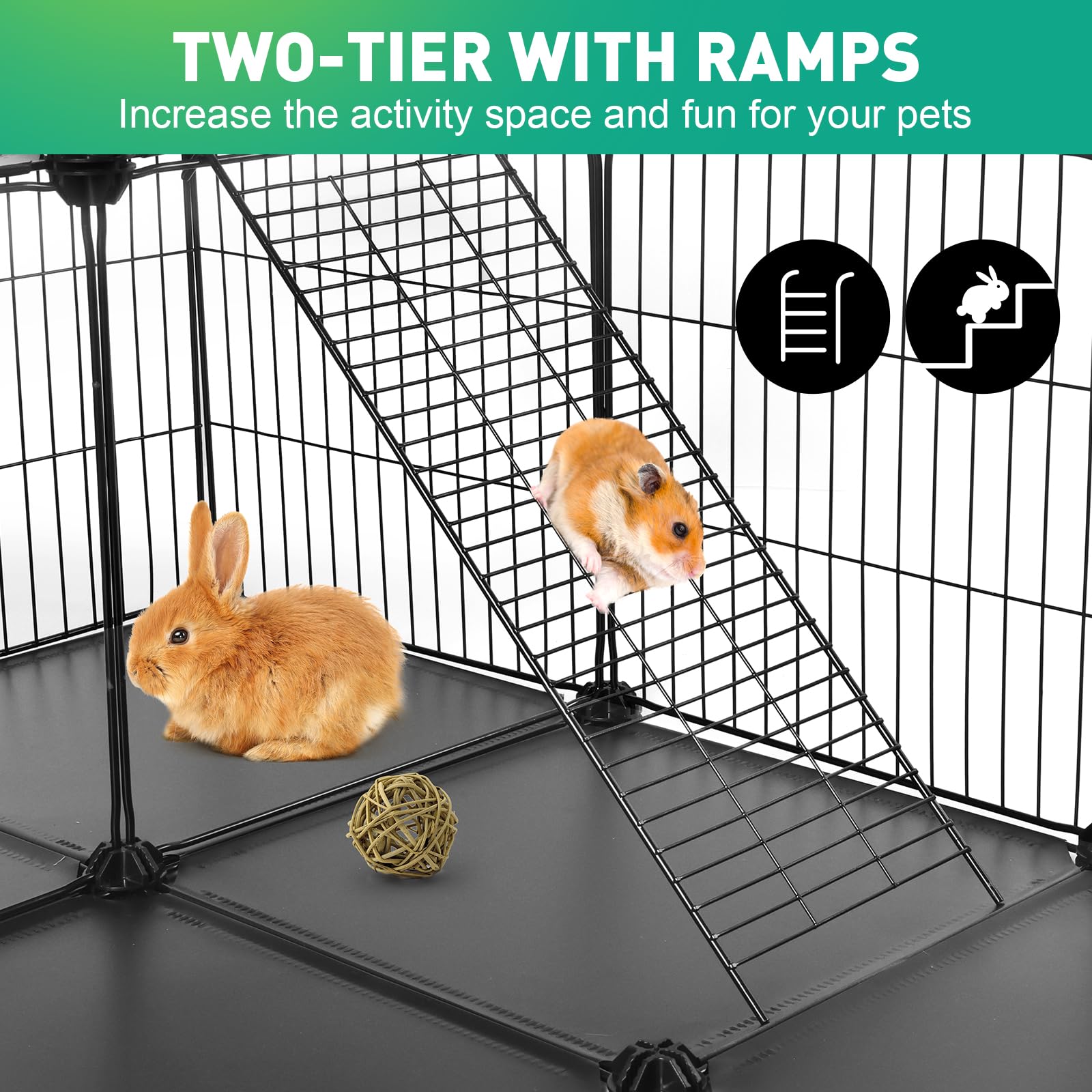 VISCOO waterproof panels protect floors while pets enjoy double-layer space.