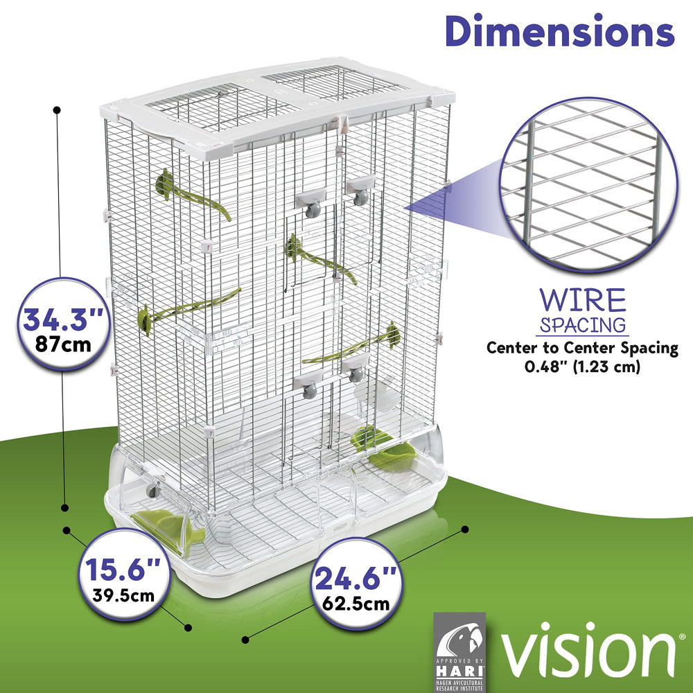 Vision M02 provides spacious perch layout promoting circulation and foot health.