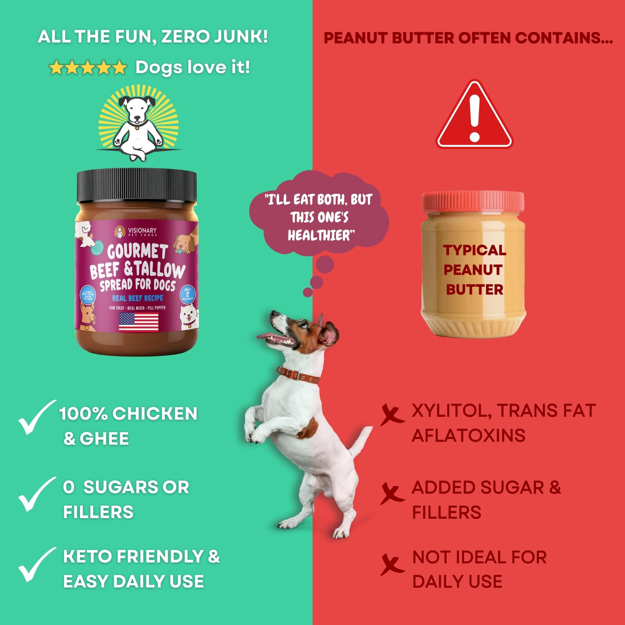 Beef Meat Spread by Visionary Pet Foods is xylitol-free and sugar-free.
