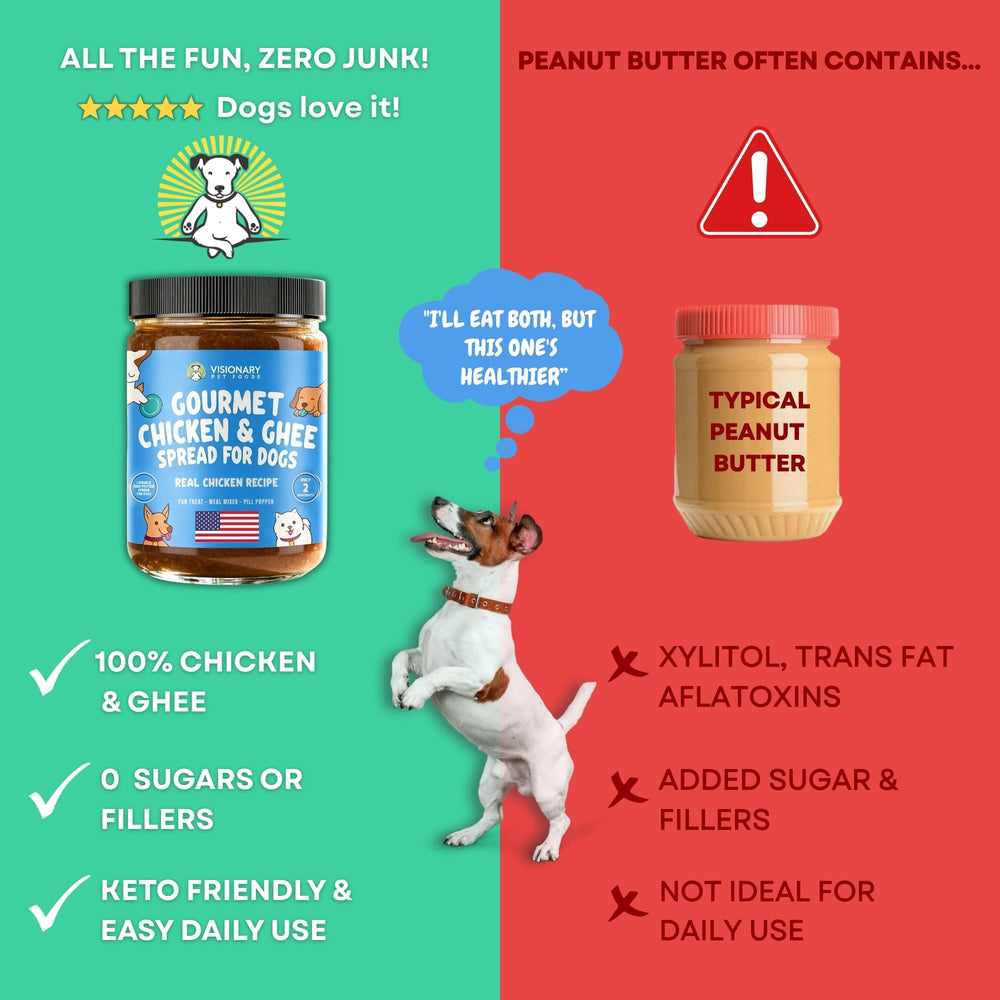 Visionary Pet Foods Chicken Meat Spread filling a chew toy for enrichment.