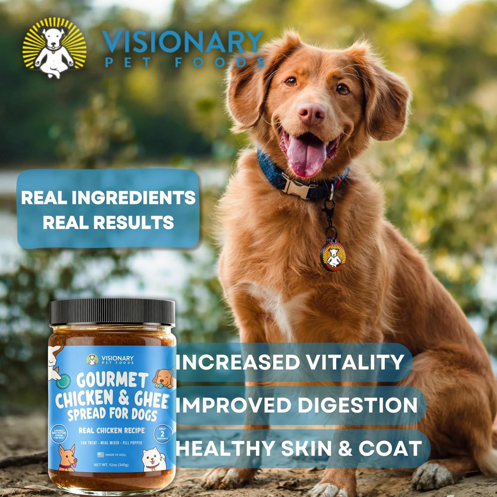 Visionary Pet Foods Chicken Meat Spread in a pill pocket aids medication administration.