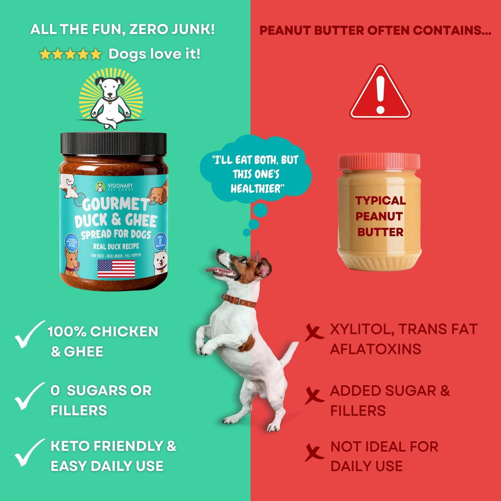 Meal topper use of Visionary Pet Foods Duck Meat Spread over bland kibble.