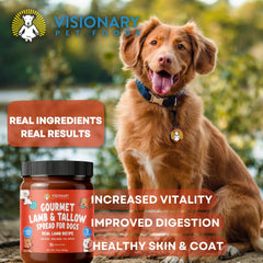 Close view of Visionary Pet Foods Meat Spread on a lick mat for enrichment