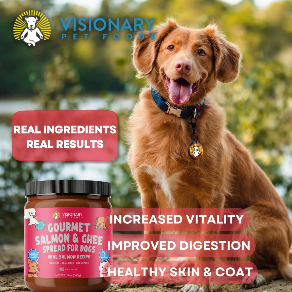 Visionary Pet Foods Salmon Meat Spread filling a pill pocket for easy dosing.