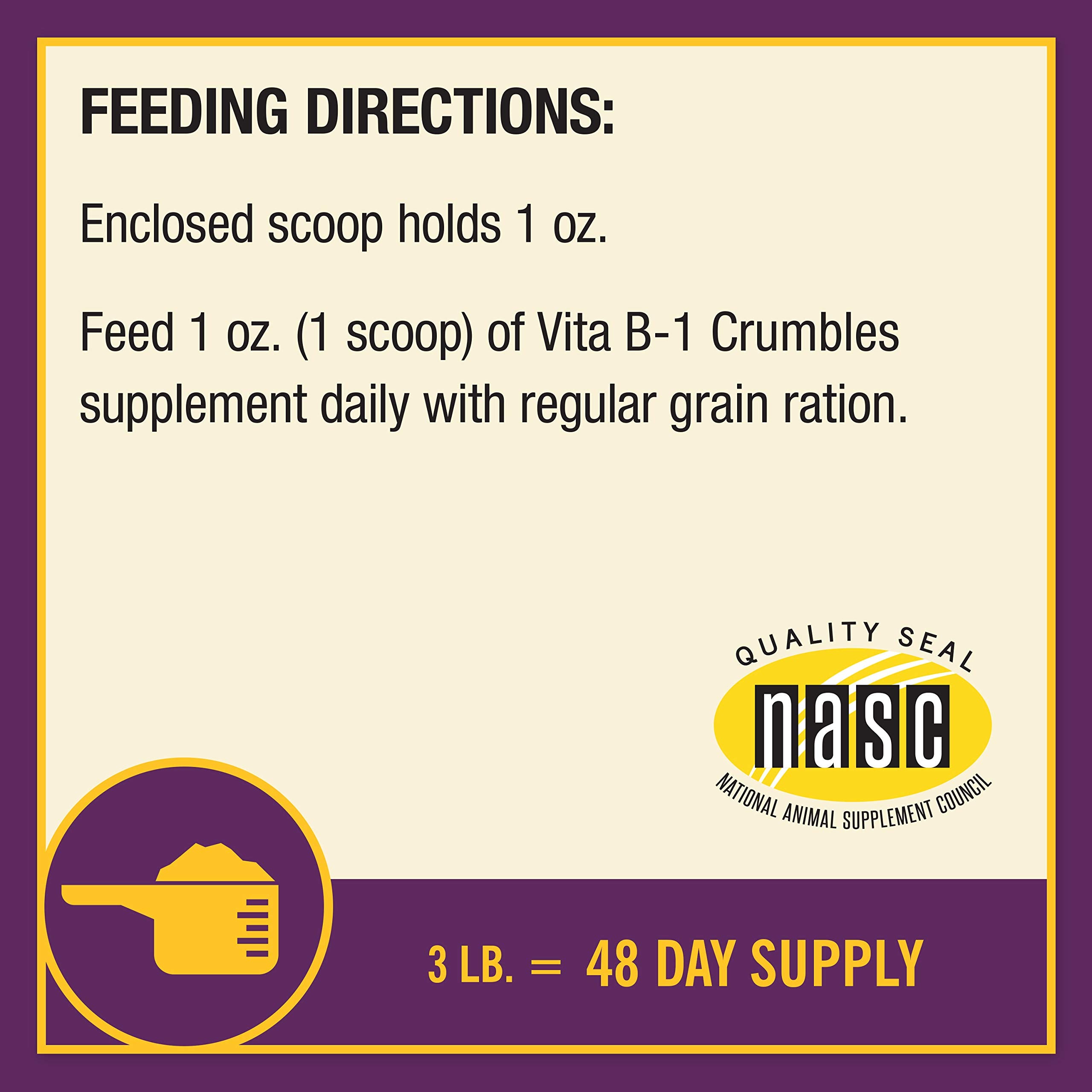 Each serving provides 500 mg vitamin B-1 for metabolic support