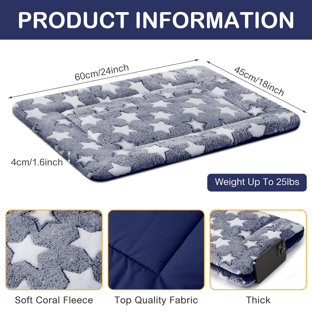 VitalCozy reversible-design blue crate pad; two sides for year-round comfort.