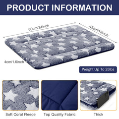 VitalCozy reversible-design blue crate pad; two sides for year-round comfort.