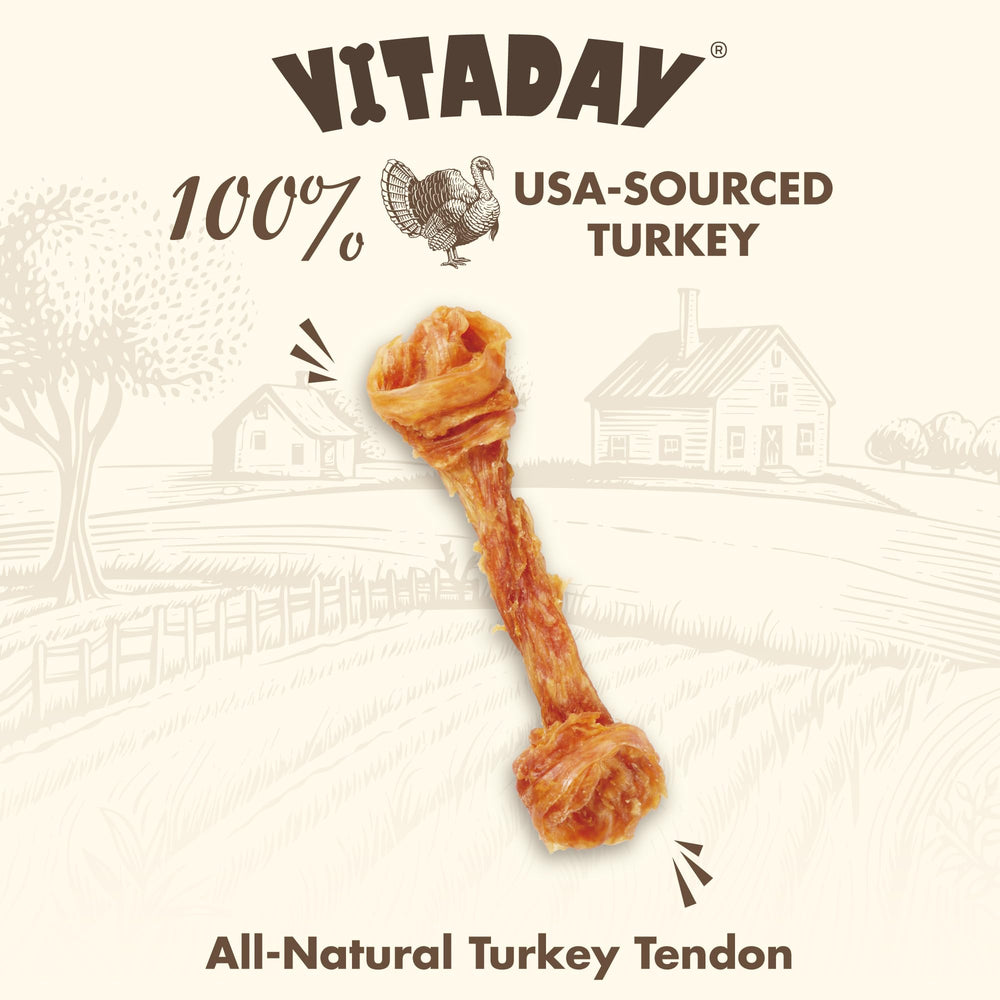 VITADAY rawhide-free turkey tendons chew offers a safe alternative for dogs.