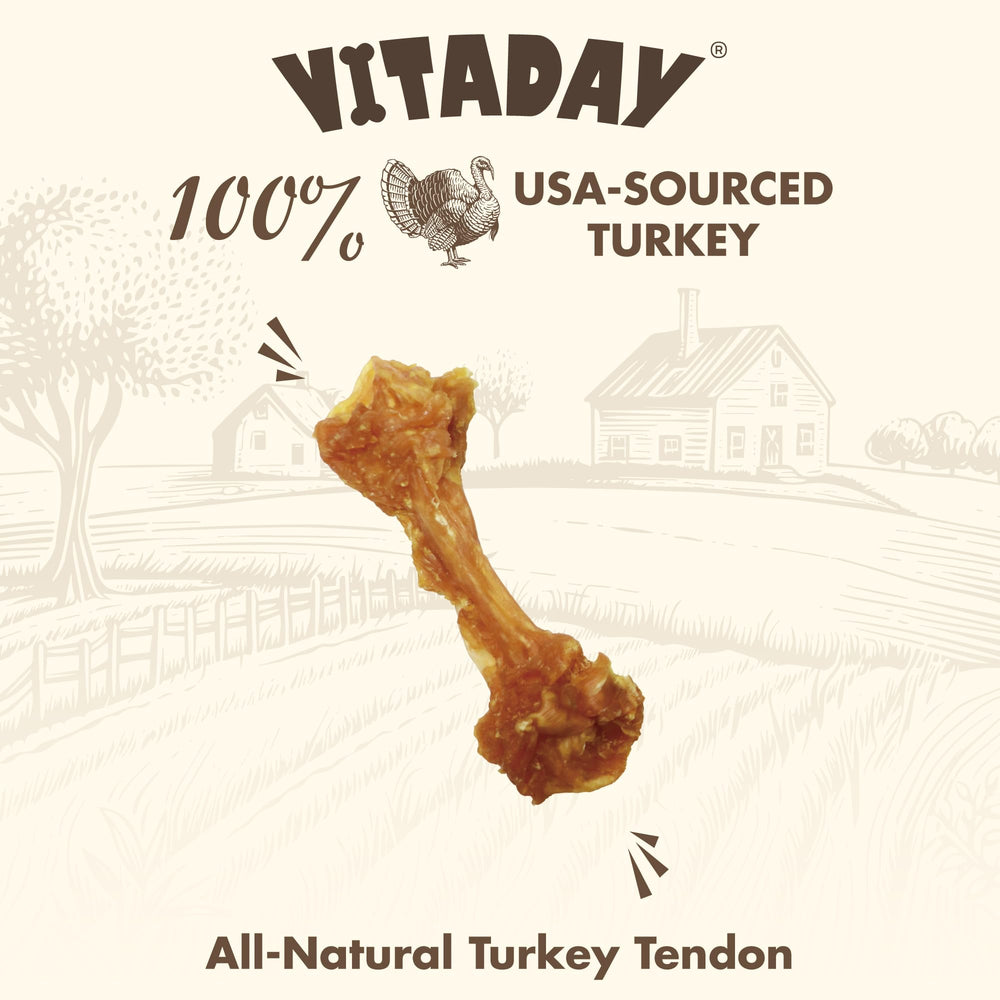 VITADAY small-breed pack shot highlighting rawhide-free, grain-free option