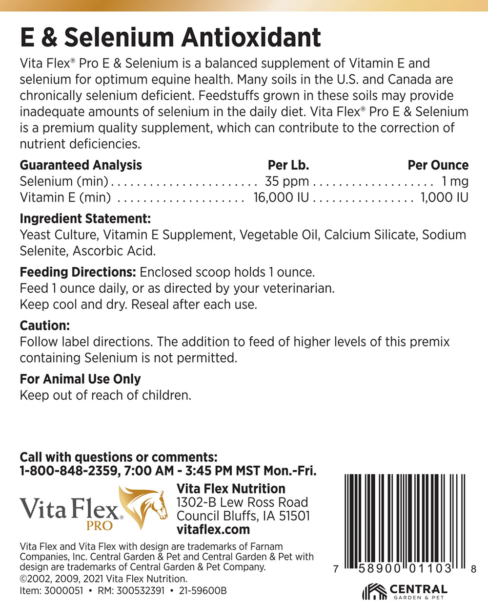 Vita Flex Pro E & Selenium 4lb-packaging signals long-term value.