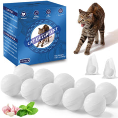 VITAFOR cat deterrent ball close-up with peppermint scent deterring cats