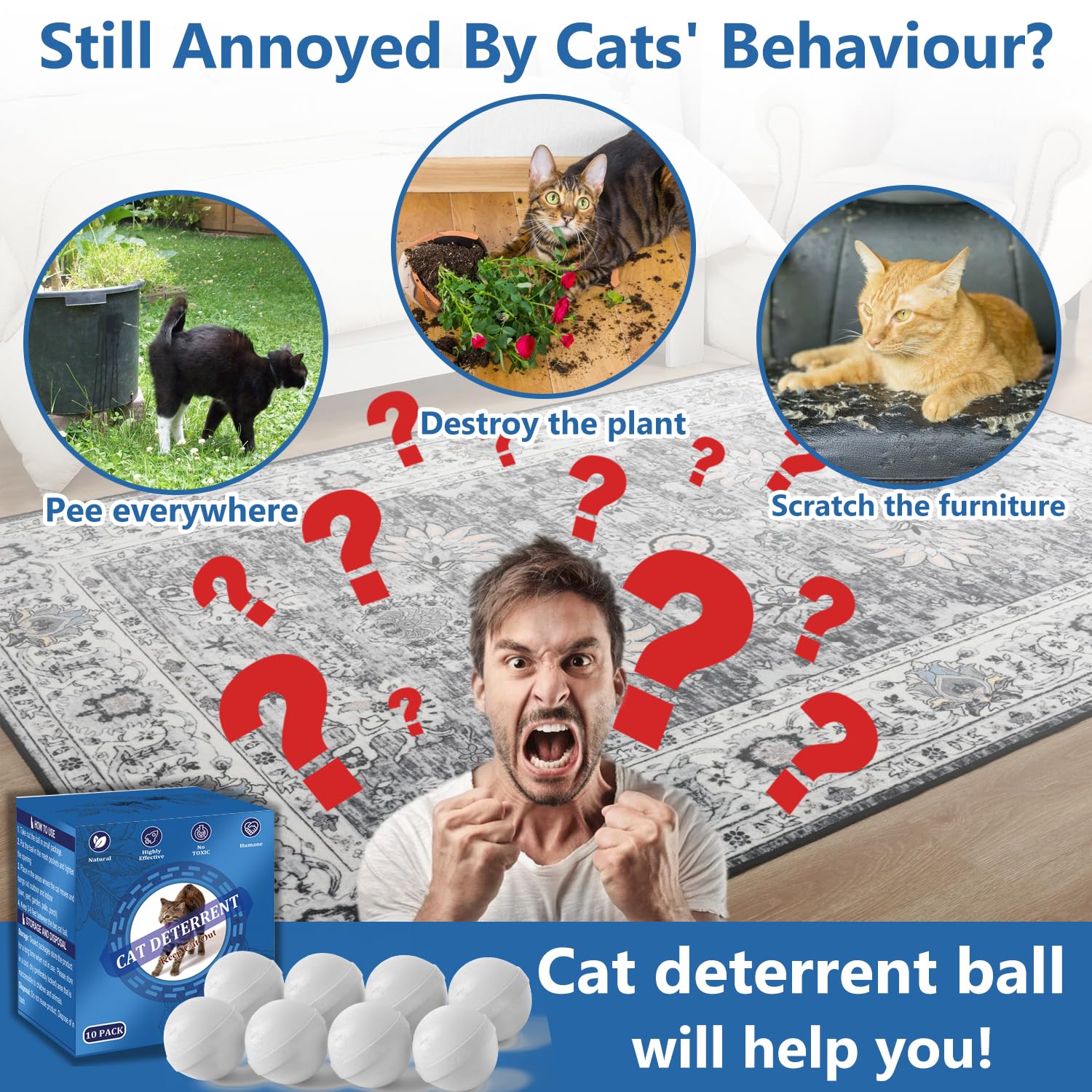 VITAFOR cat deterrent in a garden protecting plants