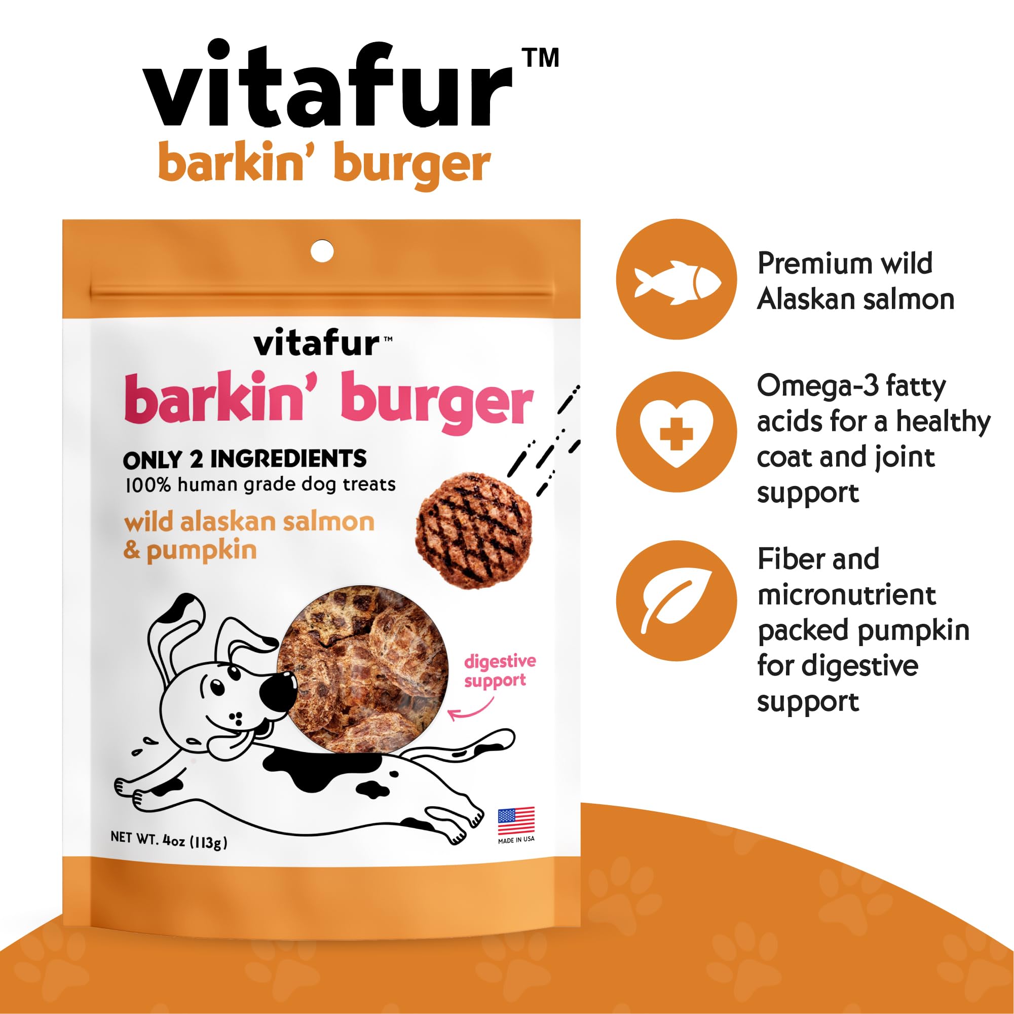 Vitafur Barkin Burger dog-enjoying-treat capturing a happy snack moment.