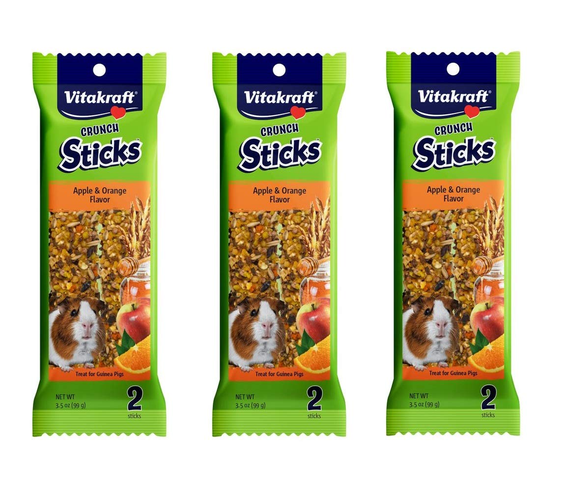 Vitakraft Crunch Sticks Apple Orange Pack – promote natural chewing for guinea pigs.