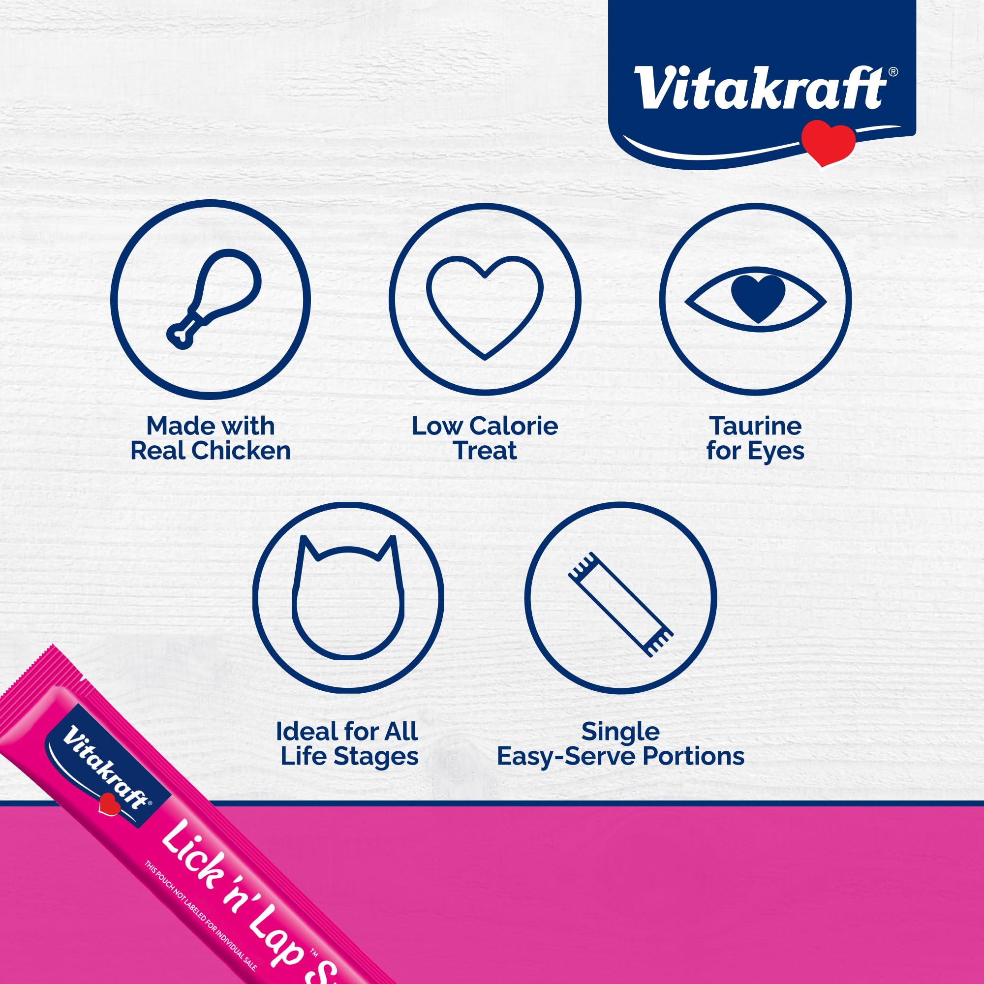 Vitakraft Lick 'N' Lap real chicken treats in squeezable tubes