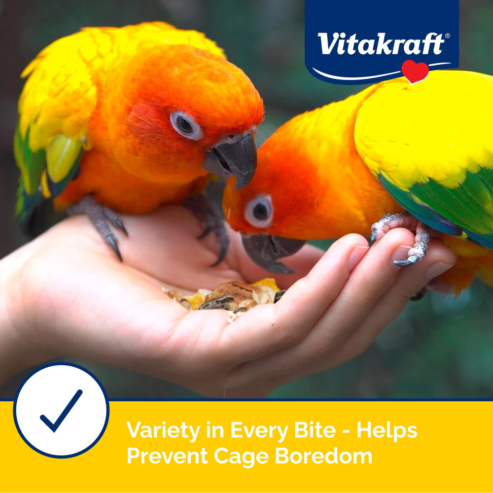 Vitakraft Menu Cockatiel Food with probiotics supports comfortable digestion through natural, gentle nourishment.