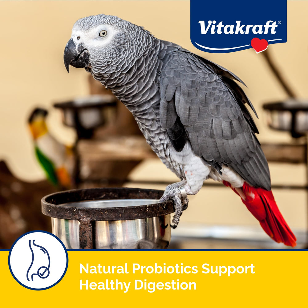 Vitakraft Menu Parrot Food vitamin-fortified image demonstrates overall wellness support