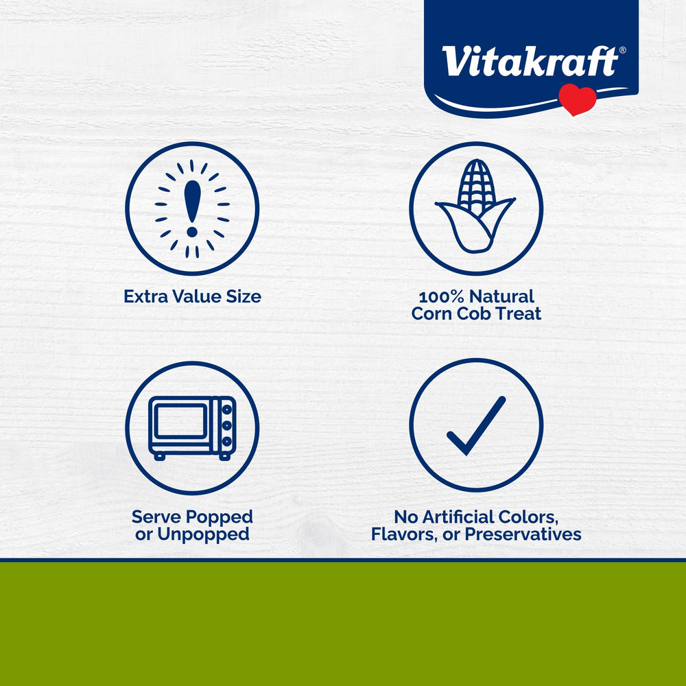 Vitakraft Mini Pops unpopped-gnaw-toy encourages natural chewing for dental wear.