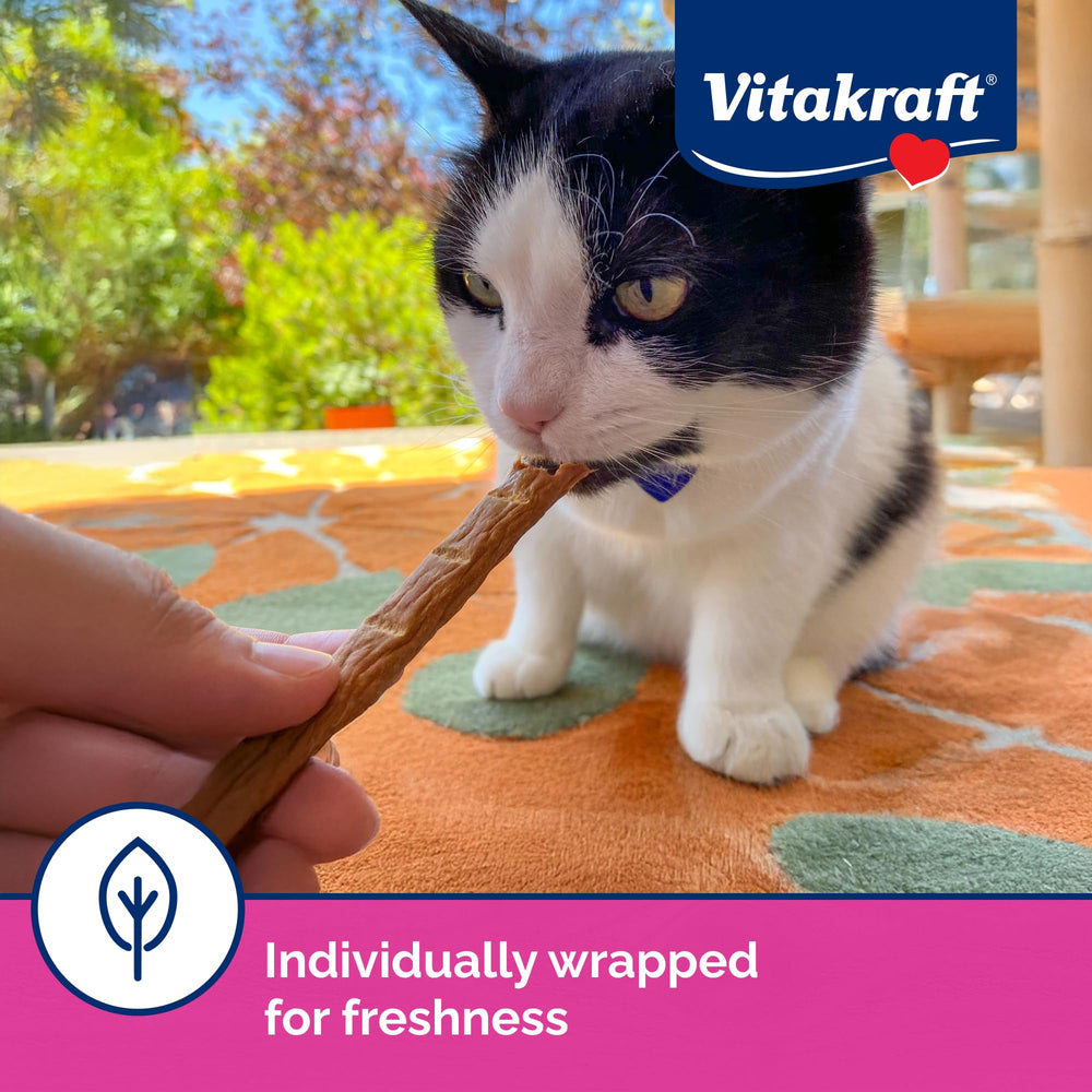 Vitakraft Purrsticks Salmon training-reward stick great for positive reinforcement.