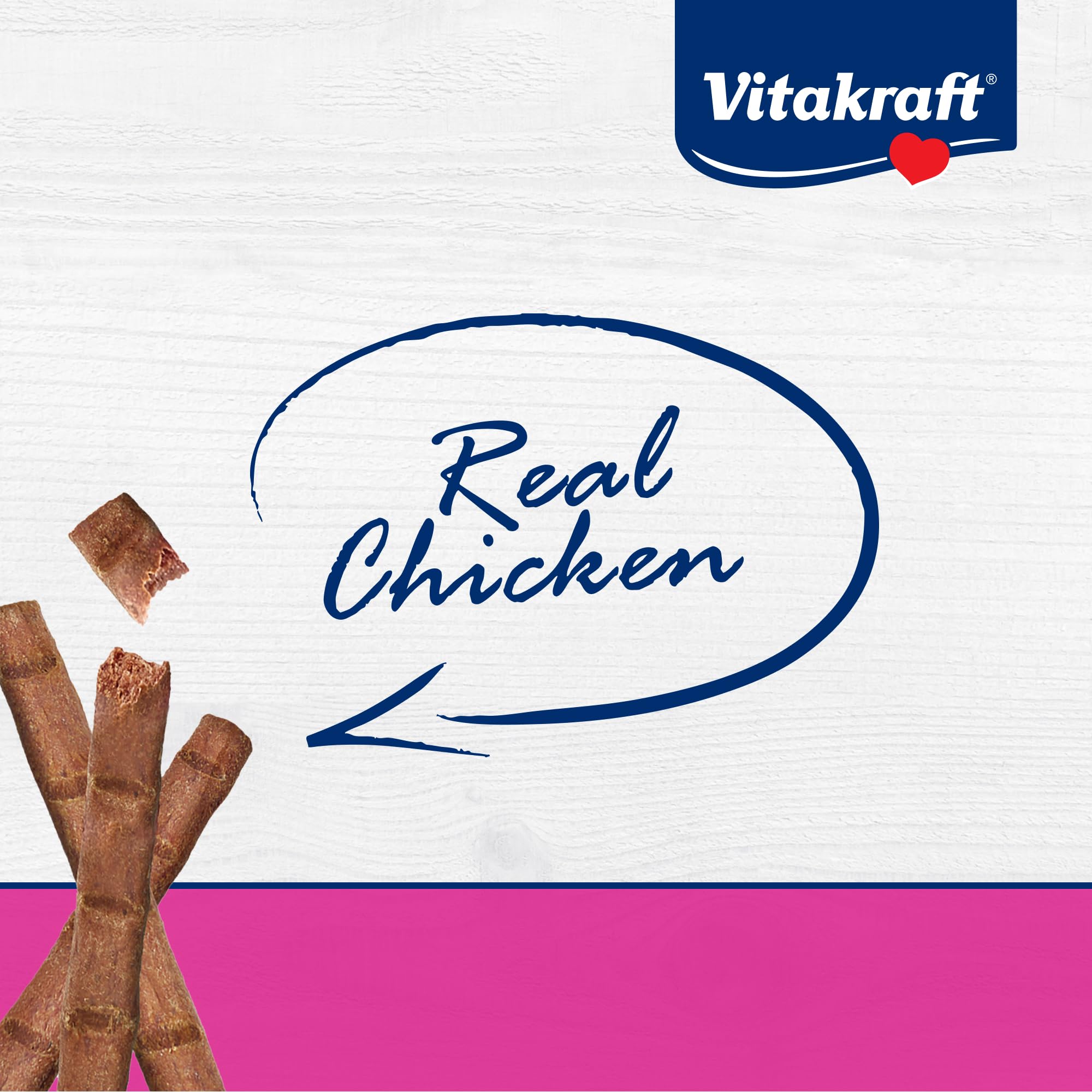 Vitakraft PurrSticks soft texture treat highlighting gentle chew for teeth