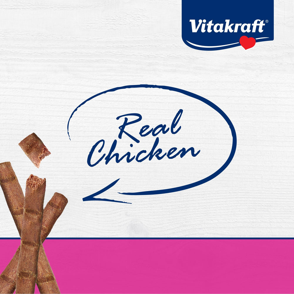 Vitakraft PurrSticks soft texture treat highlighting gentle chew for teeth