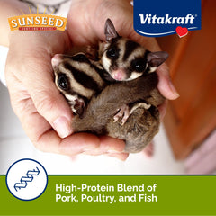 Vitakraft Sunseed Vita Prima real fruit pieces and juices showcase natural flavor variety.