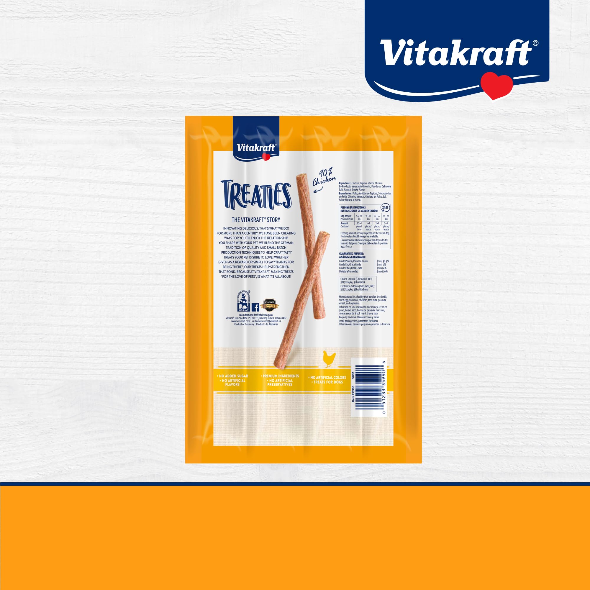 Vitakraft Treaties natural smoke flavor enhances taste and aroma.