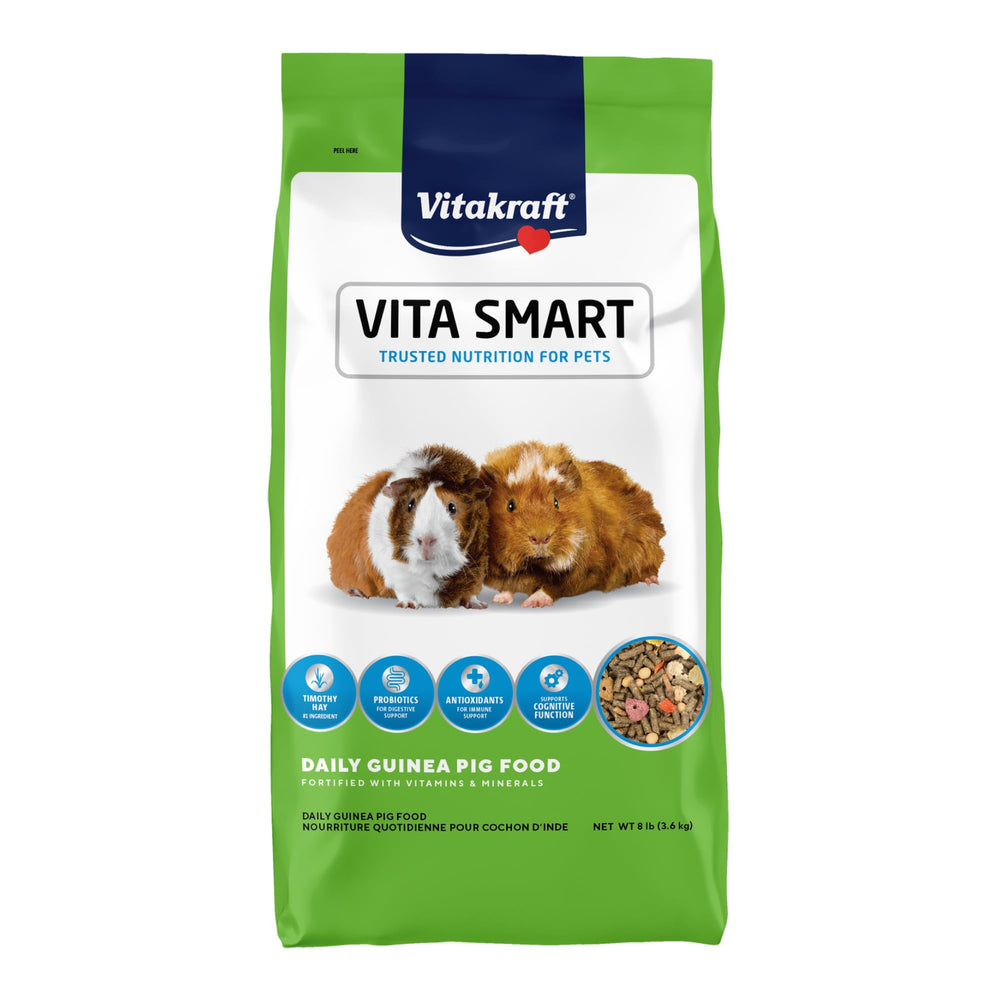 Vitakraft Vita Smart Guinea Pig Food bag promoting daily nutrition.